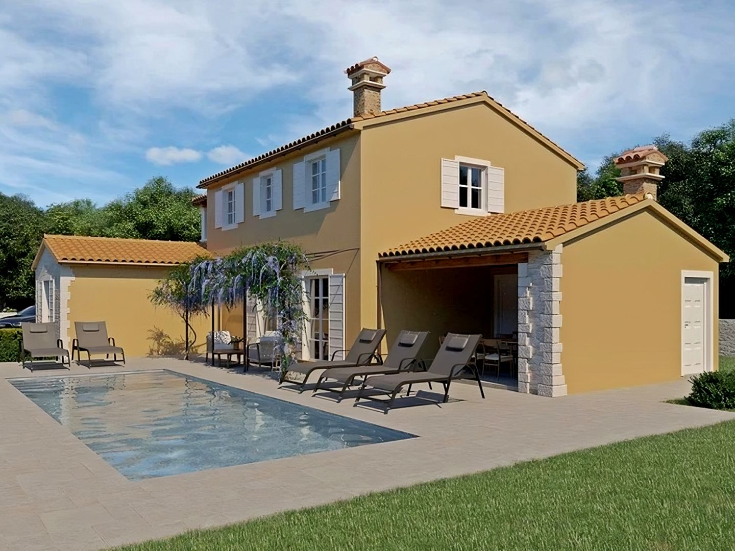 House with swimming pool in Porec area, to be ready in 2026, for sale 