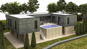 Kubische Designvilla mit Swimmingpool in der Umgebung von Poreč 