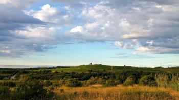 Building plot in Buje area on the edge of the construction zone, panoramic view  