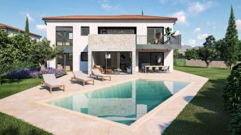 Modern villa with swimming pool under construction in Porec area, for sale 