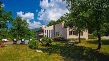 Modernly designed villa with pool on a large garden in Buzet area 