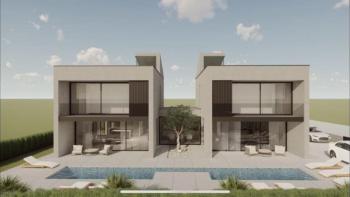 Deux nouvelles villas mitoyennes modernes sont à vendre ensemble, région de Porec 