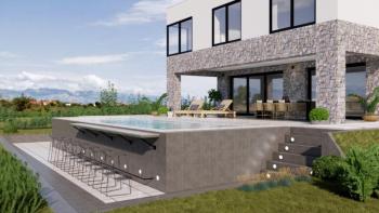 Modern villa with sea views and panoramic glazing in Zadar area, under cosntruction - just 500 meters from the sea 