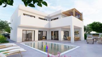 Villa with swimming pool under construction, 300 meters from the sea on Pag 