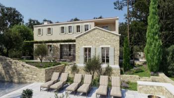 Idyllic stone villa with wellness and sea view in Brtonigla under construction 