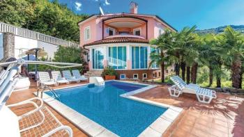 Villa with a pool and beautiful panoramic sea view, Opatija 