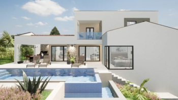 Villa in Labin area with swimming pool, under construction 