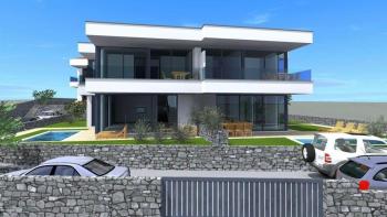 Modern design semi-detached villa in Malinska, mere 700m from the sea 