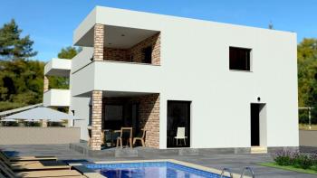 Property of two attached villettas with swimming pools for sale at ROH-BAU stage, Porec area 