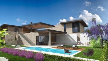 Luxury villa under construction with sea view in Vodnjan, within modern domain 