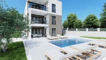 New apart-complex with pool of modern architecture in Poreč region, 8 km from the sea 