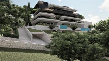 Luxury apartment in Opatija centre with its own pool in a new building,with sea view, garage 