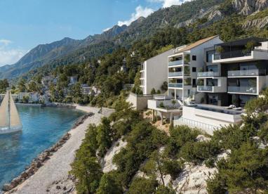 Fantastique villa moderne avec piscine et ascenseur en 1ère ligne de mer à Mimice, Riviera d'Omis 