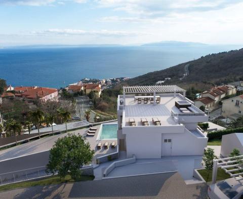 Penthouse 100m2 avec vue panoramique sur la mer et piscine + terrasse sur le toit à Bregi, Opatija - pic 4