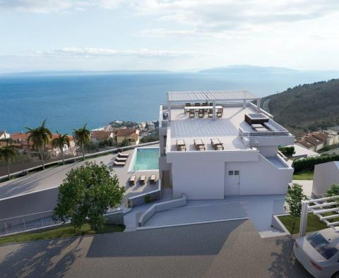 Penthouse 100m2 avec vue panoramique sur la mer et piscine + terrasse sur le toit à Bregi, Opatija - pic 8