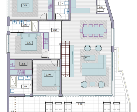 Luxusní penthouse v novostavbě ve městě Krk na prodej - pic 35