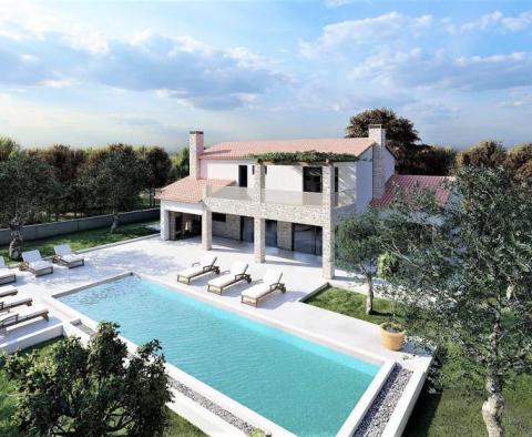 Projet d&#39;une belle villa en pierre avec vue sur la mer à Kastelir, Porec 