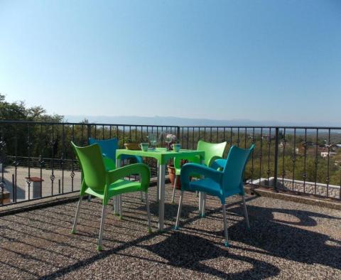 Apartment house with a panoramic view of the sea in Njivice, Krk island 