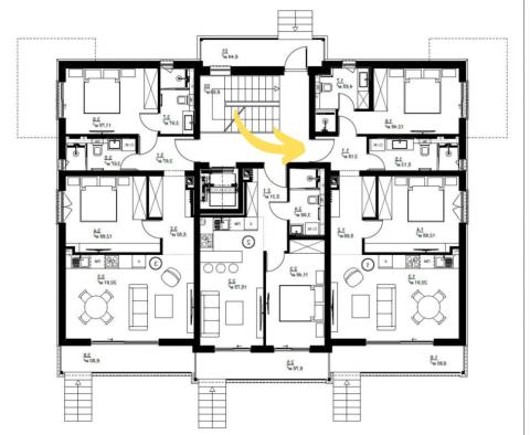 72m2-es apartman egy új komplexum földszintjén Medulinban, 100 méterre a tengertől, kilátással, terasszal - pic 3