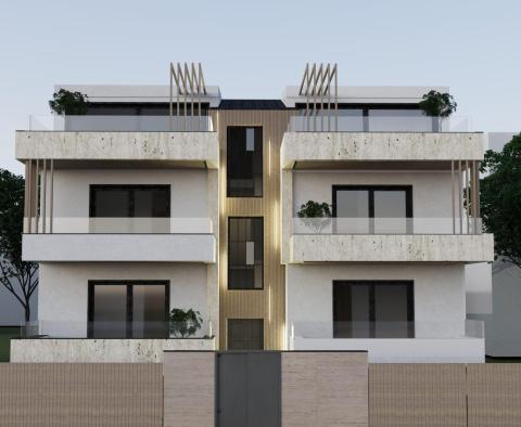 Nowy kompleks apartamentów na Pagu, 150 metrów od morza 