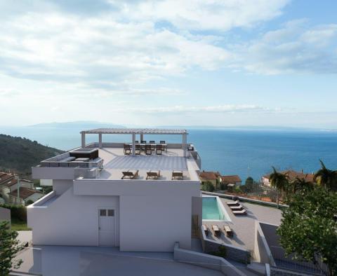 Penthouse 100m2 with panoramic sea view and swimming pool + roof terrace in Bregi, Opatija - pic 6