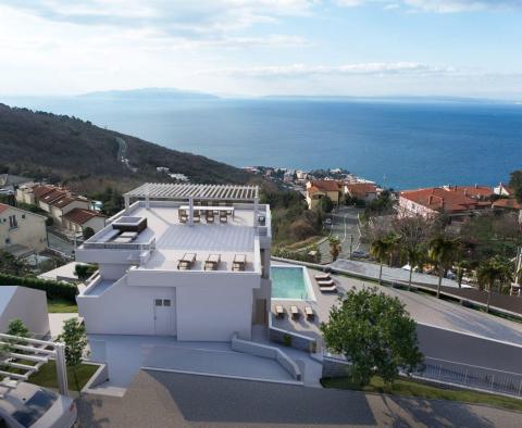 Penthouse 100m2 with panoramic sea view and swimming pool + roof terrace in Bregi, Opatija - pic 4