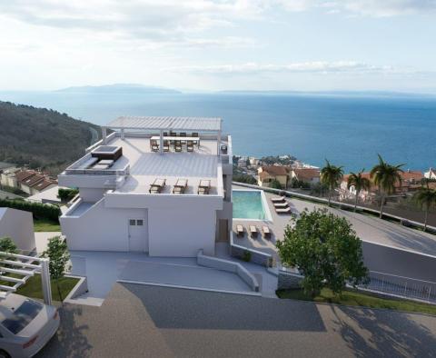 Penthouse 100 m2 s panoramatickým výhledem na moře a bazénem + střešní terasa v Bregi, Opatija - pic 8