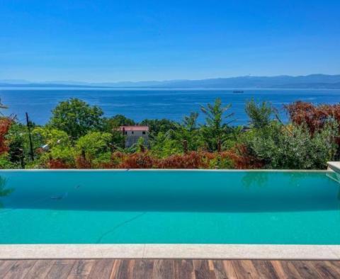 Modern villa near the sea and Opatija in Lovran, panoramic sea view - pic 2