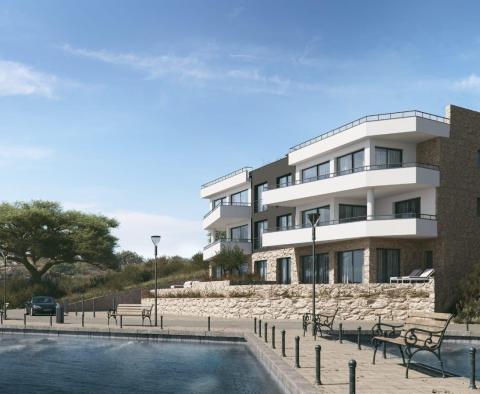 Luxury apartment with pool, first row to the sea on Krk Island, for sale 