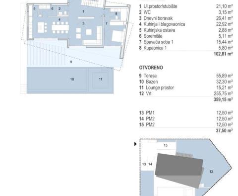 Luxus villa úszómedencével a Pag-félszigeten, 500 méterre a tengertől - pic 8