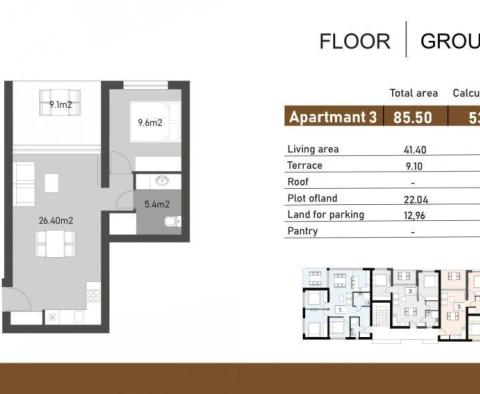 Appartement dans une nouvelle résidence en construction avec vue mer dans la région de Zadar, Nin - pic 13