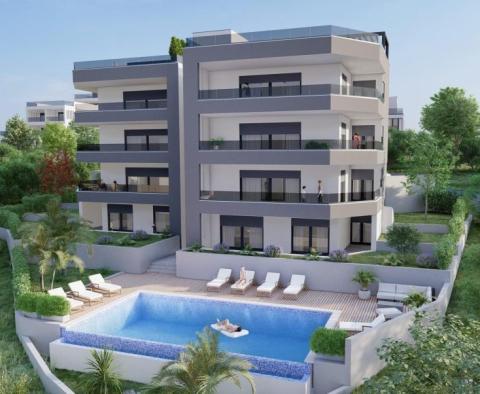 Neue moderne Wohnung in einer Luxusresidenz auf Ciovo, Trogir, zu verkaufen 