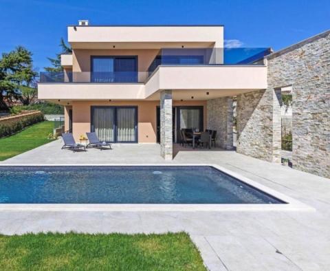 Villa de qualité impeccable au design contemporain dans la région de Porec, avec vue sur la mer lointaine ! 