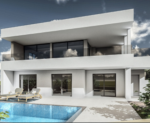 New built villa with swimming pool and sea view in Marcana near Pula 