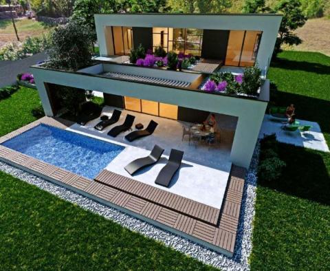 Modern design house with swimming pool in Rabac area 