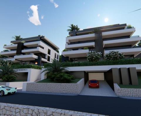 Exklusive Wohnung in einem neuen Gebäude mit privatem Pool und Panoramablick auf das Meer in Opatija 