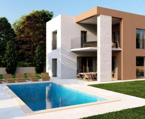 Villa of modern design with swimming pool in Porec region, one of the three villas of the complex 